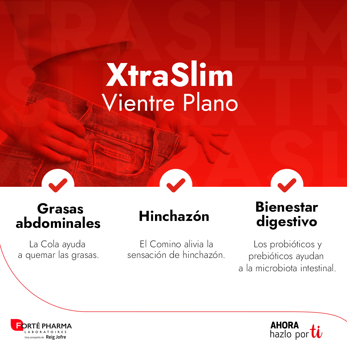 xtraslim vientre plano-Control de peso y eliminación de líquidos-Naturalidad-Forté Pharma