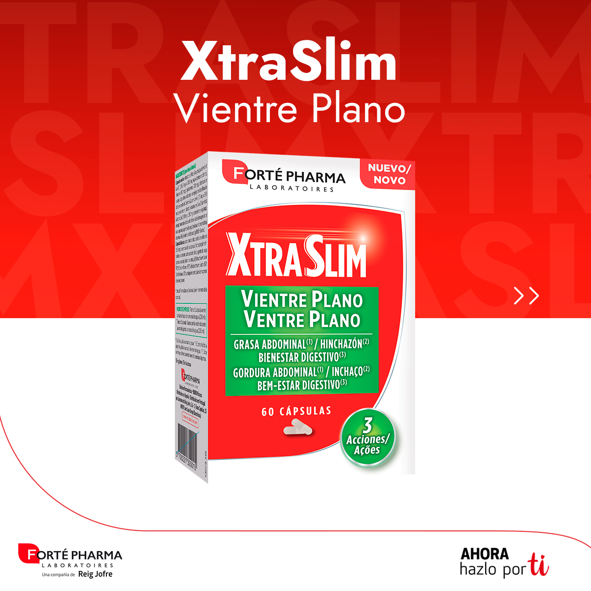 xtraslim vientre plano-Control de peso y eliminación de líquidos-Calidad-Forté Pharma