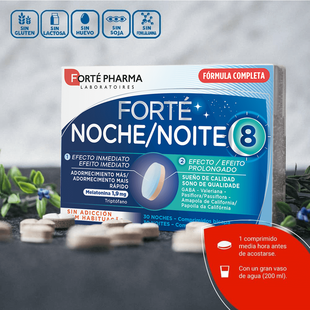 forte noche 8 h con advertencias de alergenos